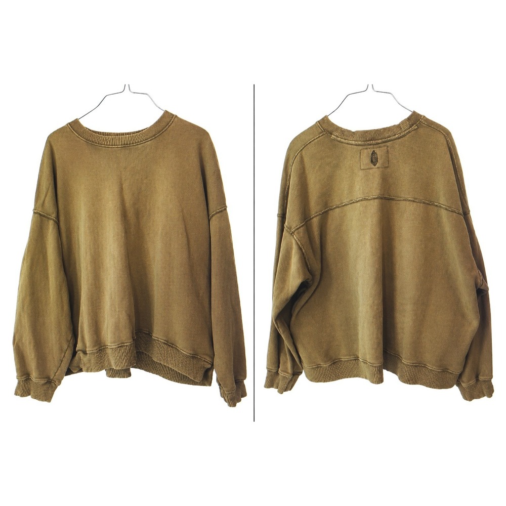 Free People Movement Oversized Sweatshirt Brown Crewneck Pullover Loungewear
